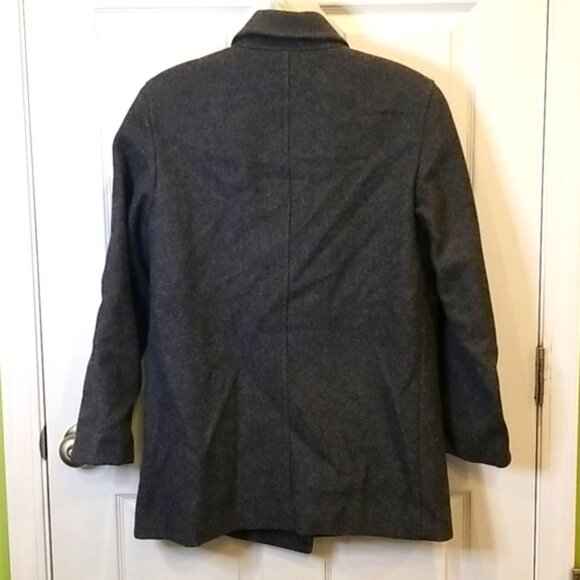 VINTAGE Marvin Richards Heathered Gray Wool Blend Pea Coat, Women's 12 Petite - Picture 3 of 9
